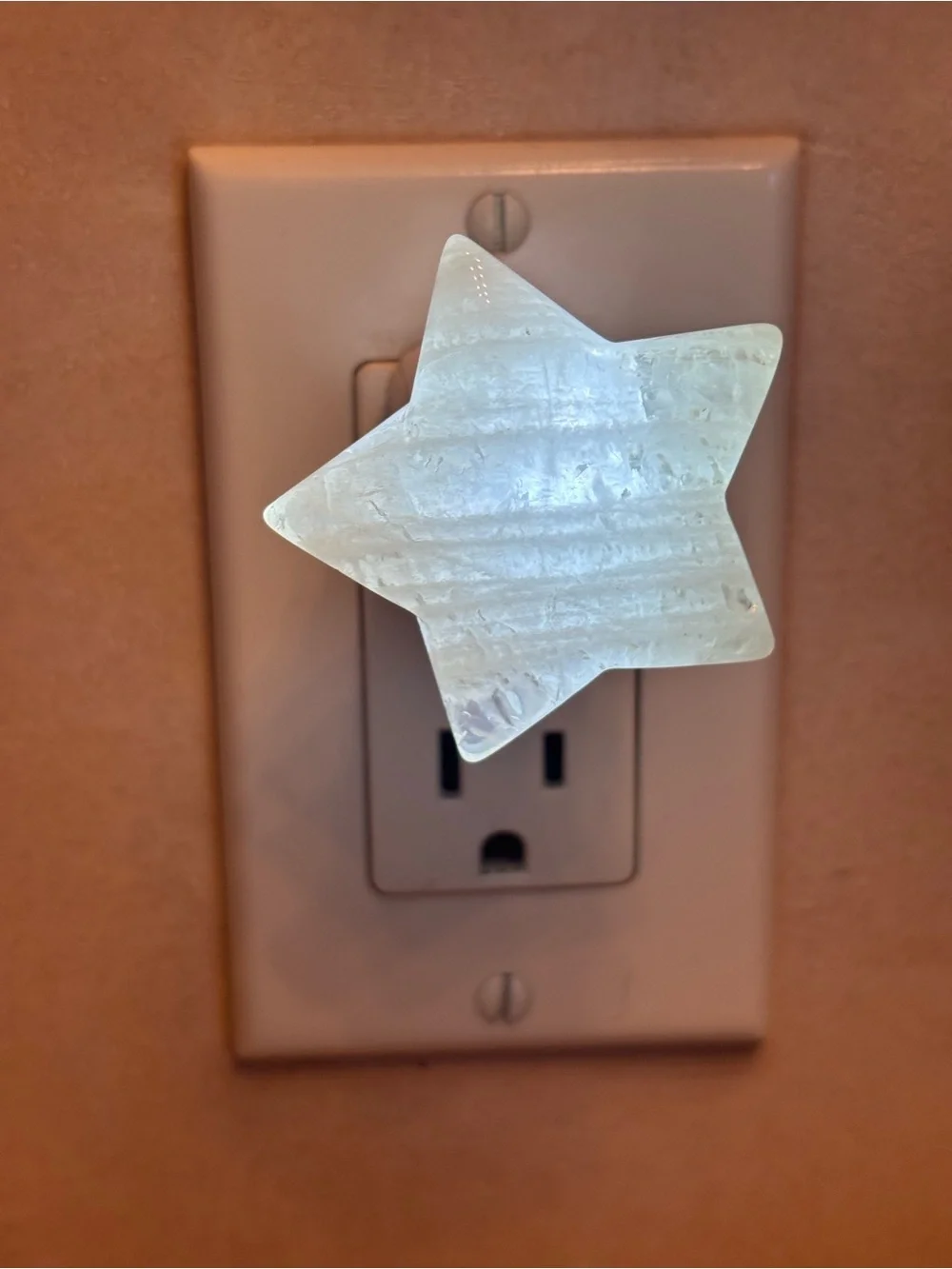 Clear Quartz Star USB Night Light – Crystal Plug-In Glow Light
